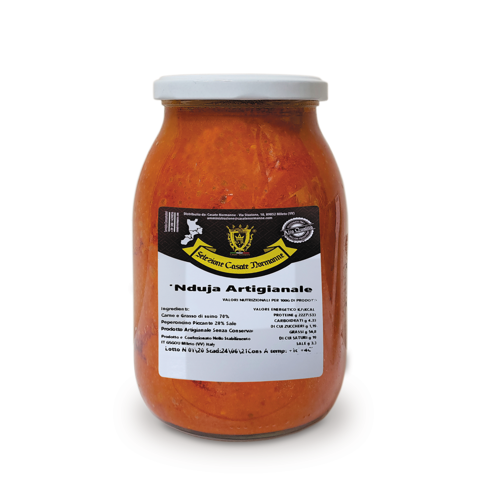 Ndjua Artigianale In Vasetto da 1KG Casate Normanne per uso Professionale 